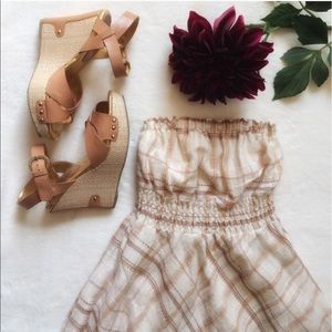 {Gianni Bini} Linen Strapless Dress